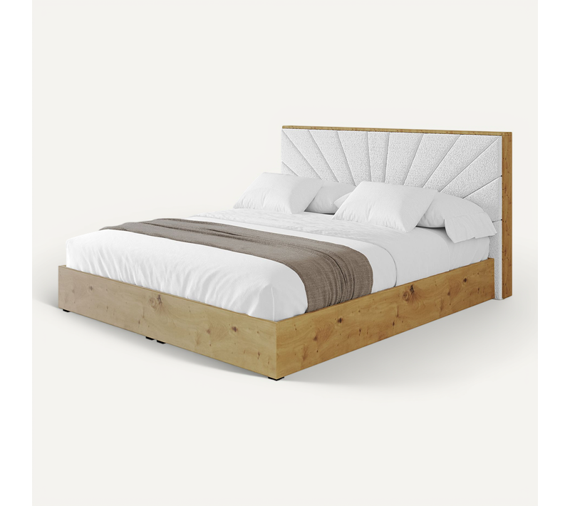 Lit Tapissé Avec Un Coffre De Rangement - Enzo6 200x200 Blanc