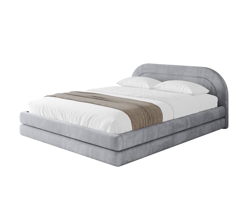 Lit Tapissé Avec Un Coffre De Rangement - Leris-v1 120x200 Gris Foncé