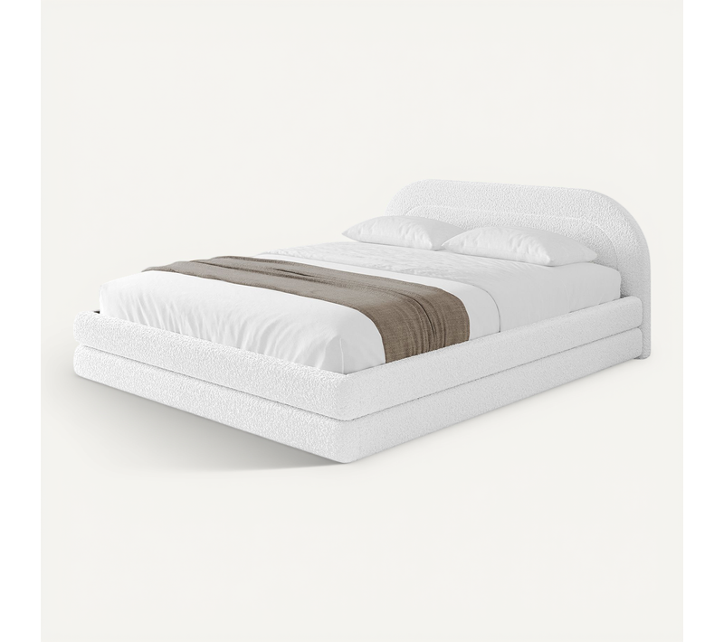 Lit Tapissé Avec Un Coffre De Rangement - Leris-v1 160x200 Blanc