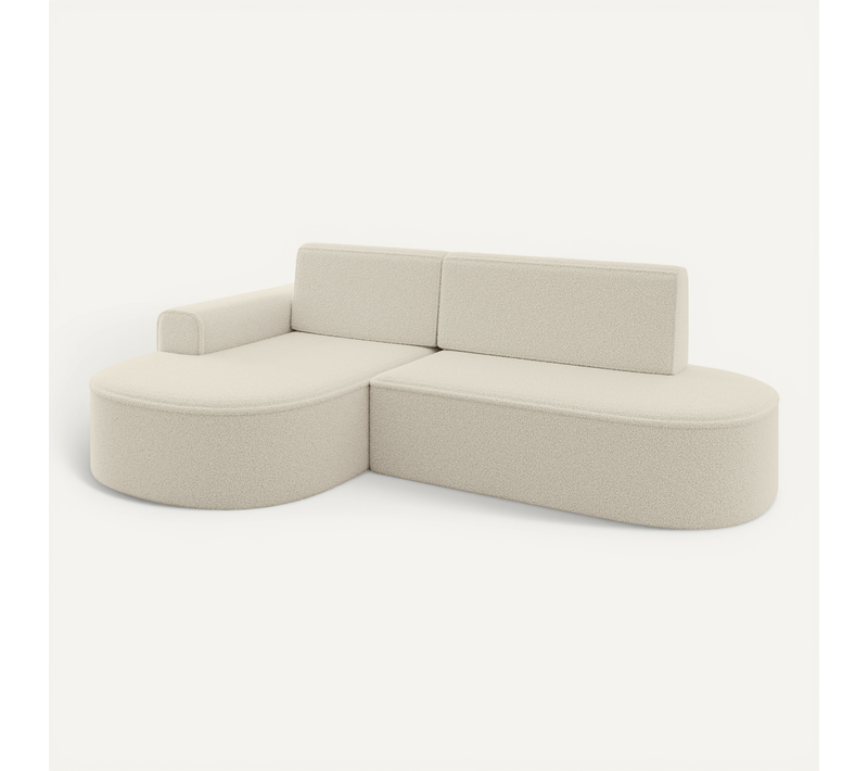 Canapé D’angle Convertible Et Coffre De Rangement, Gauche Mari-l1-s - 283x167x85 Bouclé Beige