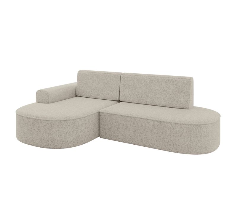 Canapé D’angle Convertible Et Coffre De Rangement, Gauche Mari-l1-s - 283x167x73 Tissu Beige