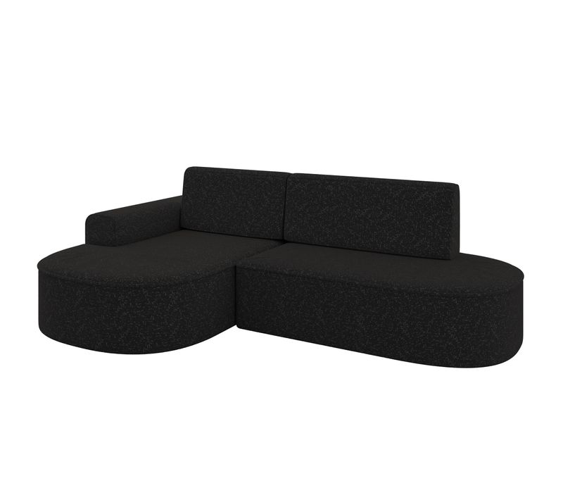 Canapé D’angle Convertible Et Coffre De Rangement, Gauche Mari-l1-s - 283x167x73 Tissu Noir
