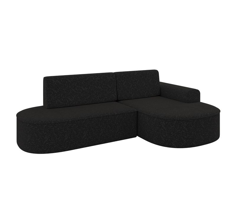 Canapé D’angle Convertible Et Coffre De Rangement, Droite Mari-l1-s - 283x167x73 Tissu Noir
