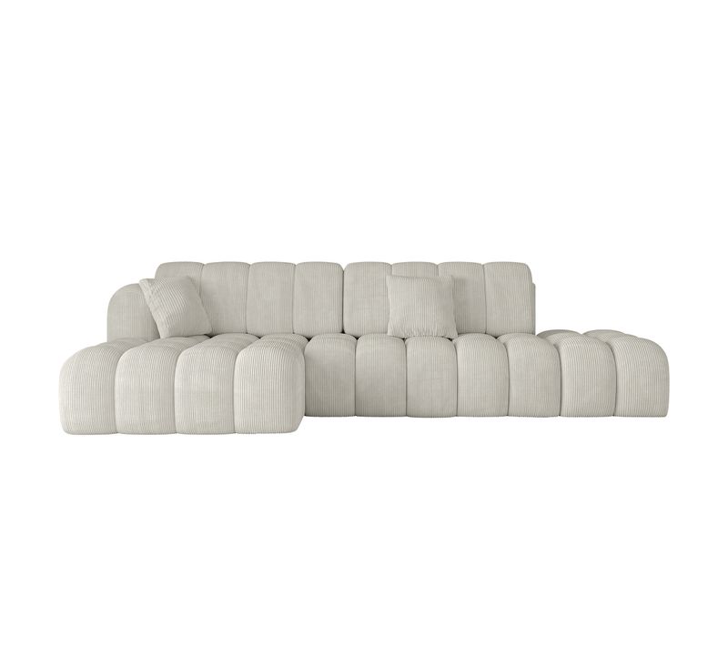 Canapé D'angle Convertible - Olea-l2 321 X164 X75cm Gauche Crème