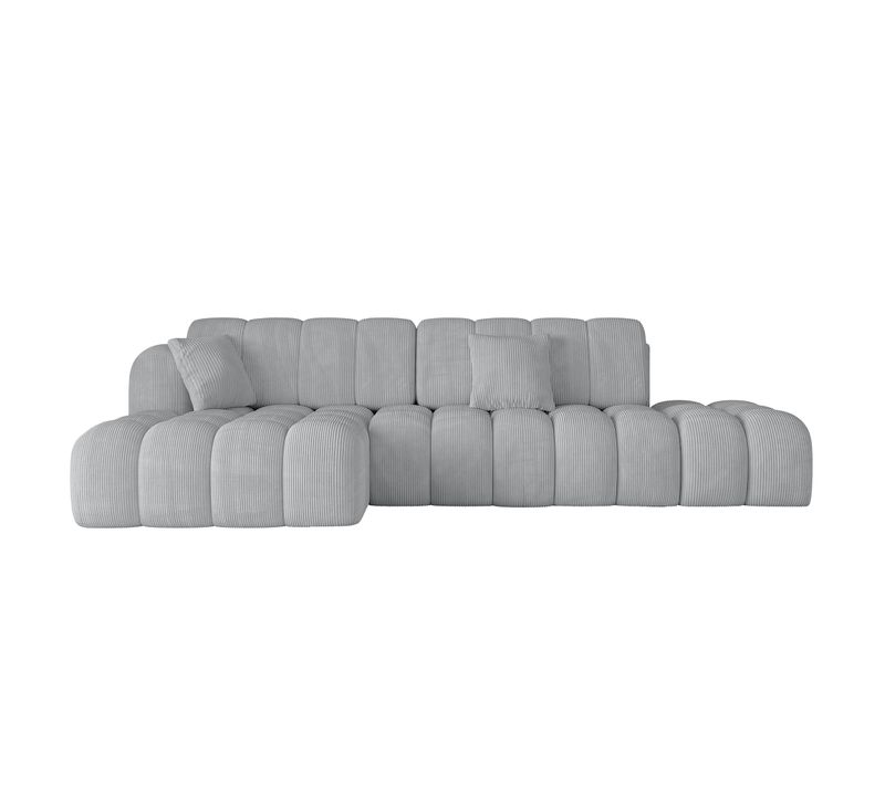 Canapé D'angle Convertible - Olea - L2 321 X 164 X 75 Cm Gauche Gris