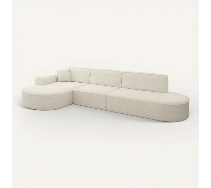 Canapé D'angle Mari-l2 328x171x79,5 Angle Gauche En Tissu - Crème