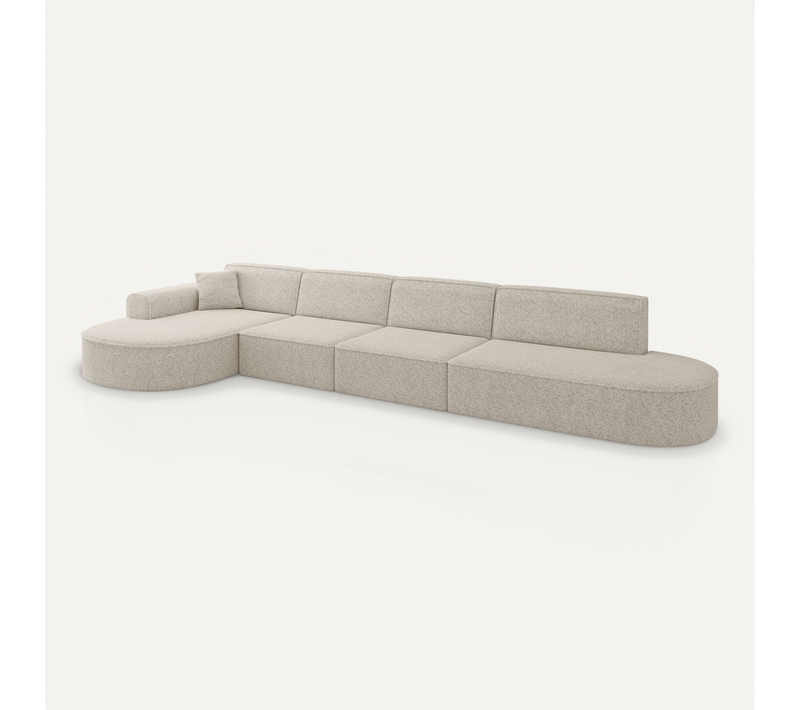Canapé D'angle Mari-l3 413x171x79,5 Angle Gauche En Tissu - Beige