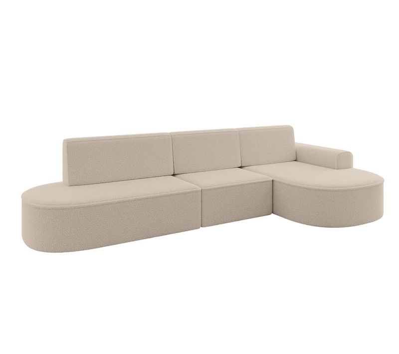 Canapé D'angle - Mari-l2-s 368x167x85 Cm Convertible Droit Beige Foncé