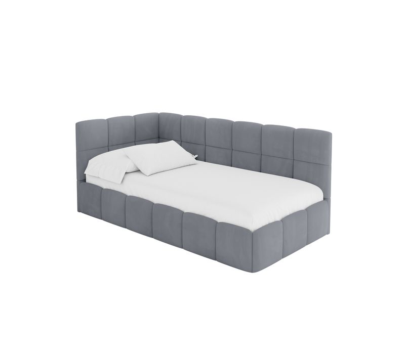 Lit Simple Avec Coffre De Rangement, Droite - Livy 100x200 Gris