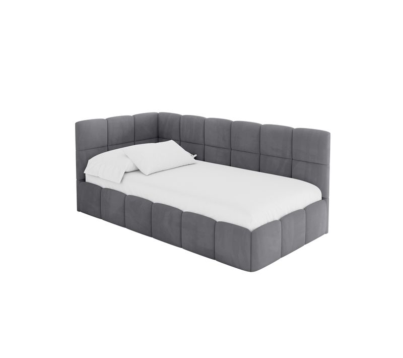 Lit Simple Avec Coffre De Rangement, Droite - Livy 80x200 Gris Foncé
