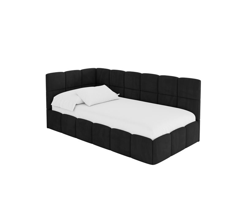 Lit Simple Avec Coffre De Rangement, Droite - Livy 100x200 Noir