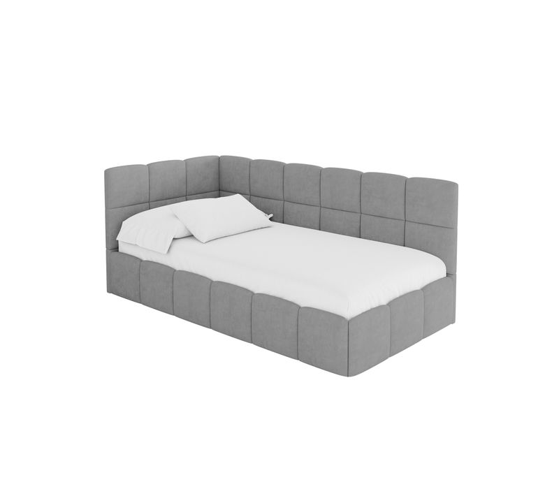 Lit Simple Avec Coffre De Rangement, Droite - Livy 100x200 Gris