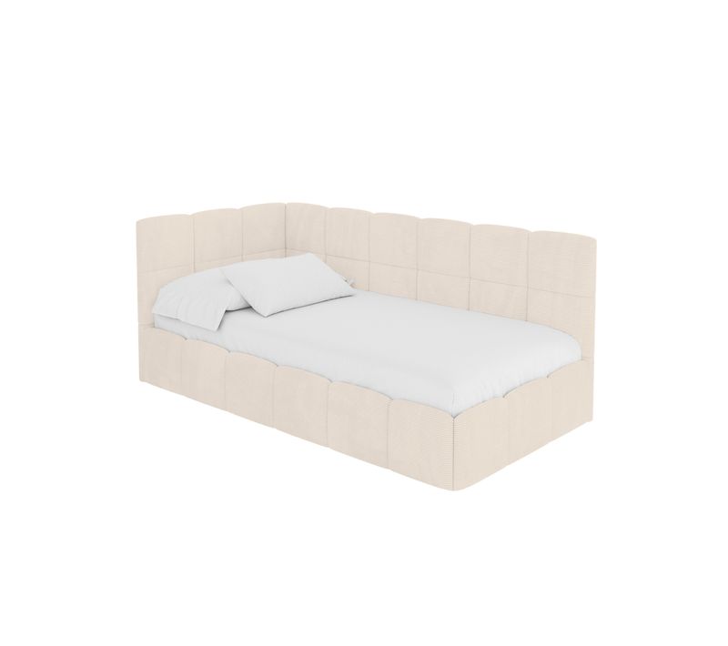 Lit Simple Avec Coffre De Rangement, Droite - Livy 80x200 Beige