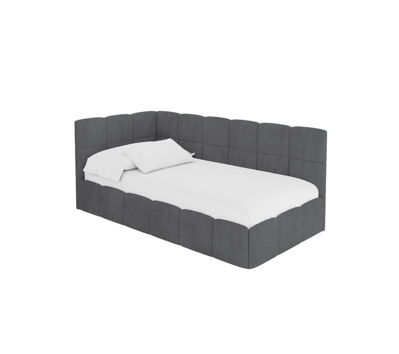 Lit Simple Avec Coffre De Rangement, Droite - Livy 80x200 Gris Foncé