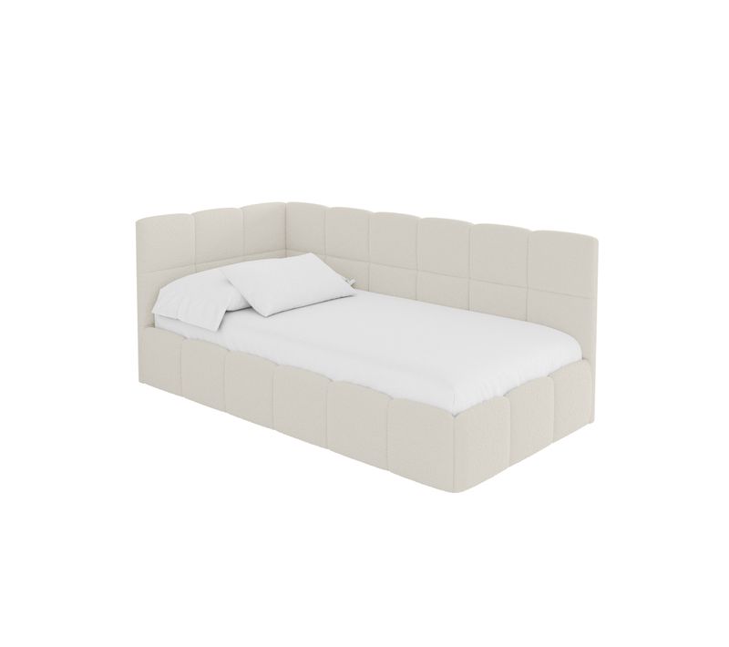 Lit Simple Avec Coffre De Rangement, Droite - Livy 80x200 Beige