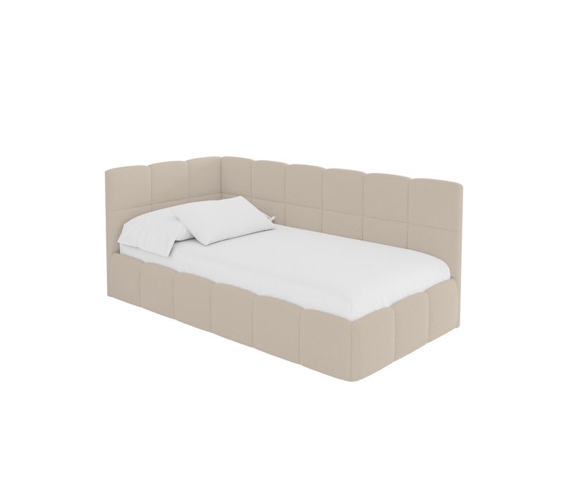 Lit Simple Avec Coffre De Rangement, Droite - Livy 100x200 Beige Foncé
