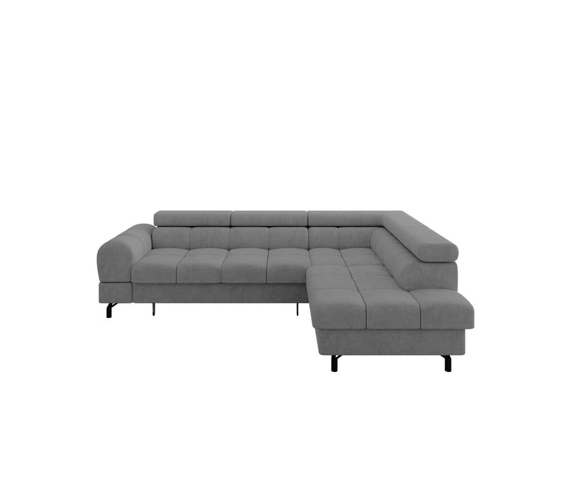 Canapé D'angle Droit Convertible Luma-l 272x203x70cm Gris Velours