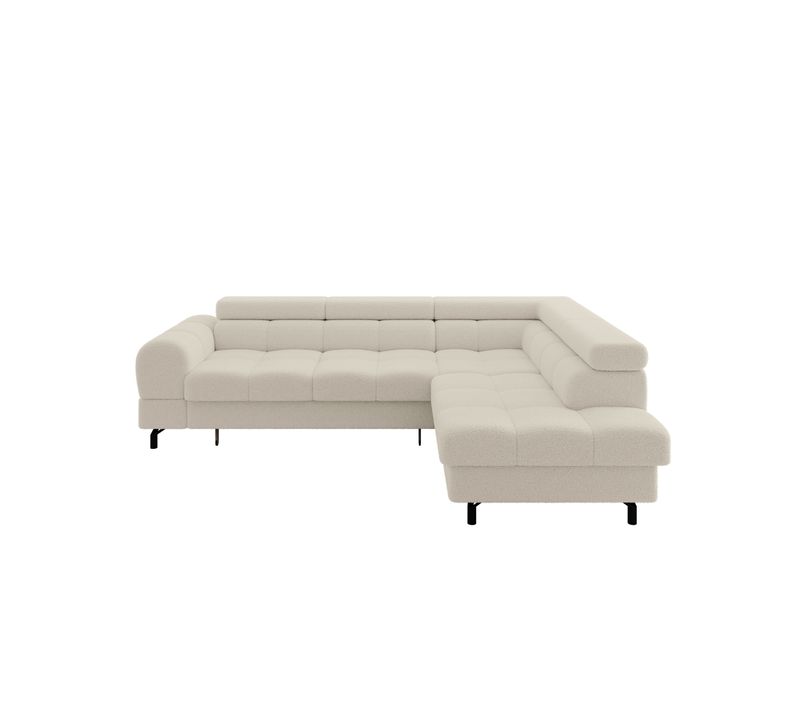 Canapé D'angle Droit Convertible Luma-l 272x203x70cm Beige Bouclé