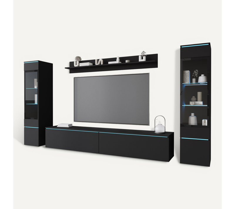 Meuble Mural Veve 2 Couleur Noir Graphite
