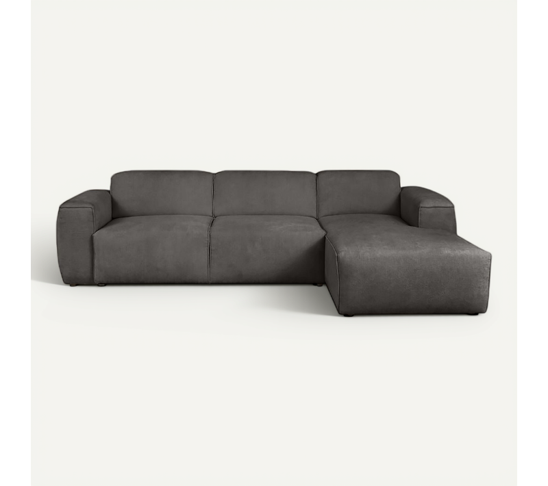 Canapé D’angle Luxor L Droit Convertible Avec Coffre – Salon Moderne Tissu Brun Chocolat