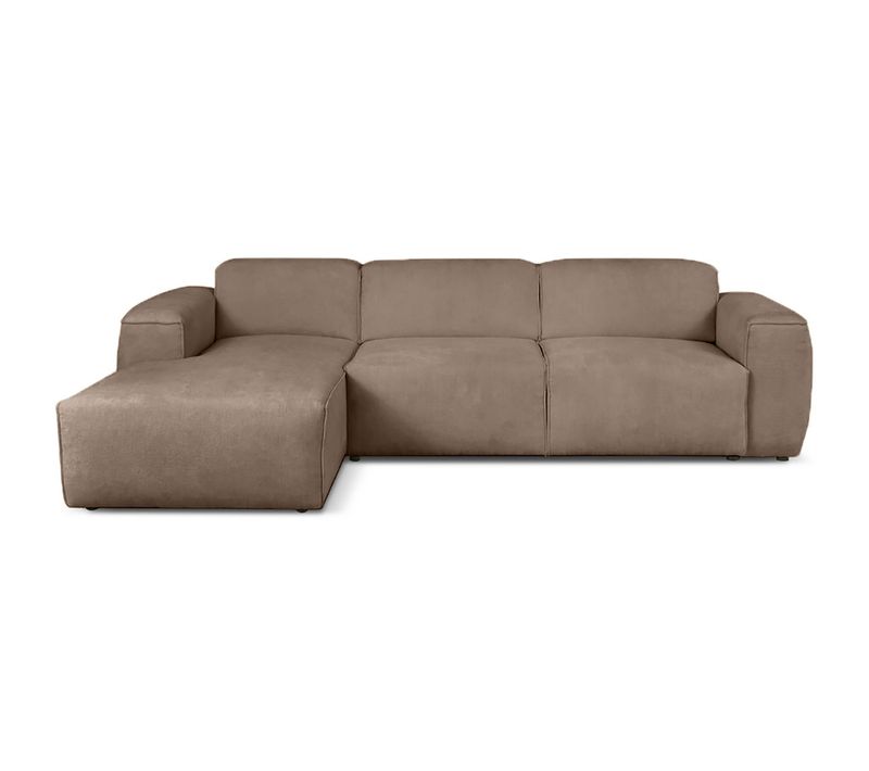 Canapé D’angle Luxor L Gauche Convertible Avec Coffre – Salon Moderne, Lit D’appoint, Tissu Brun