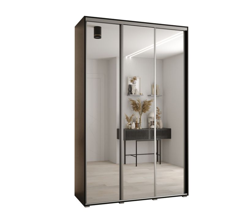 Armoire Davos 2 À Portes Coulissantes 150x45x235.2 Cm - 3 Portes (blanc/artisan/noir)