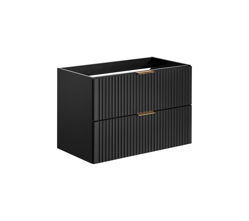 Meuble De Salle De Bain Suspendu Sous Lavabo Adel Noir 80 Cm