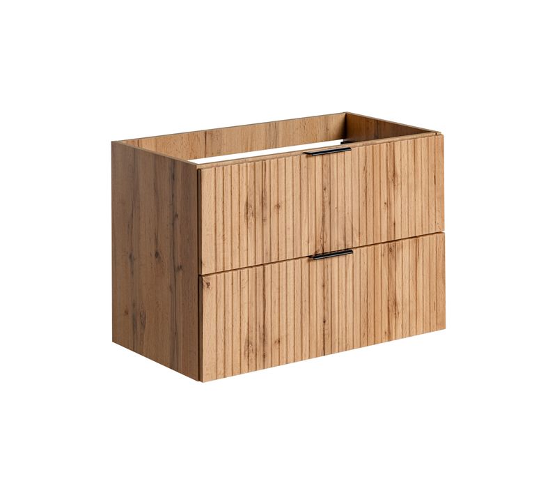 Meuble De Salle De Bain Suspendu Sous Lavabo Adel Chêne 80 Cm