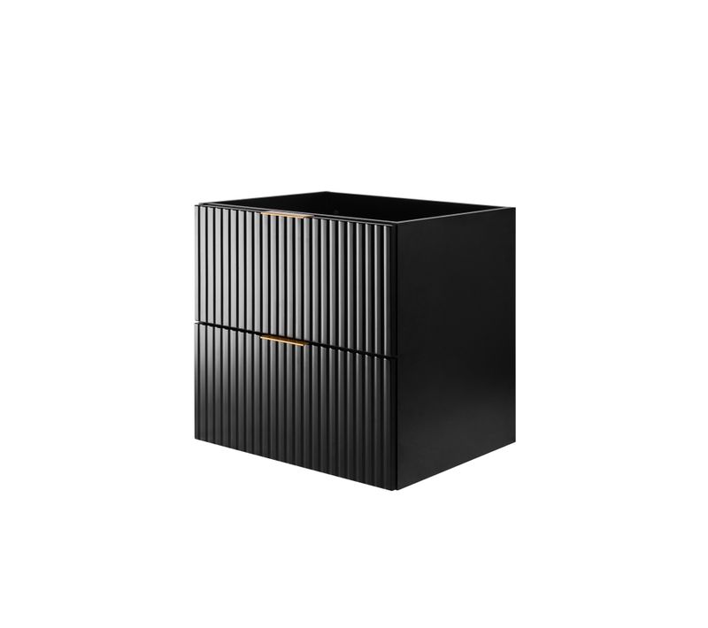 Meuble Suspendu Sous Vasque Flow Noir  60 Cm