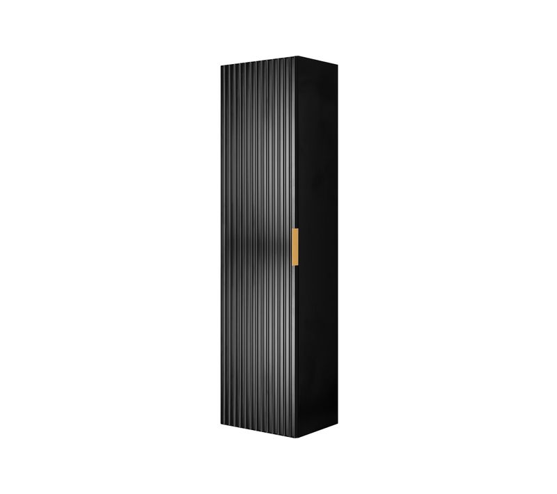 Meuble Colonne Suspendu De Salle De Bain Flow Noir 35 X 136 Cm
