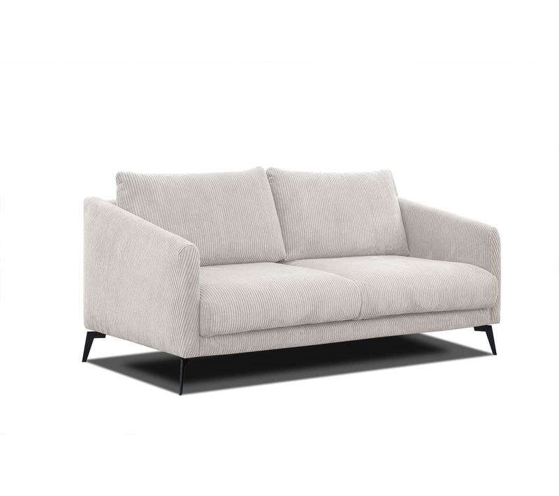 Canapé 2,5 Places Vilt, Tissu Blanc Perle