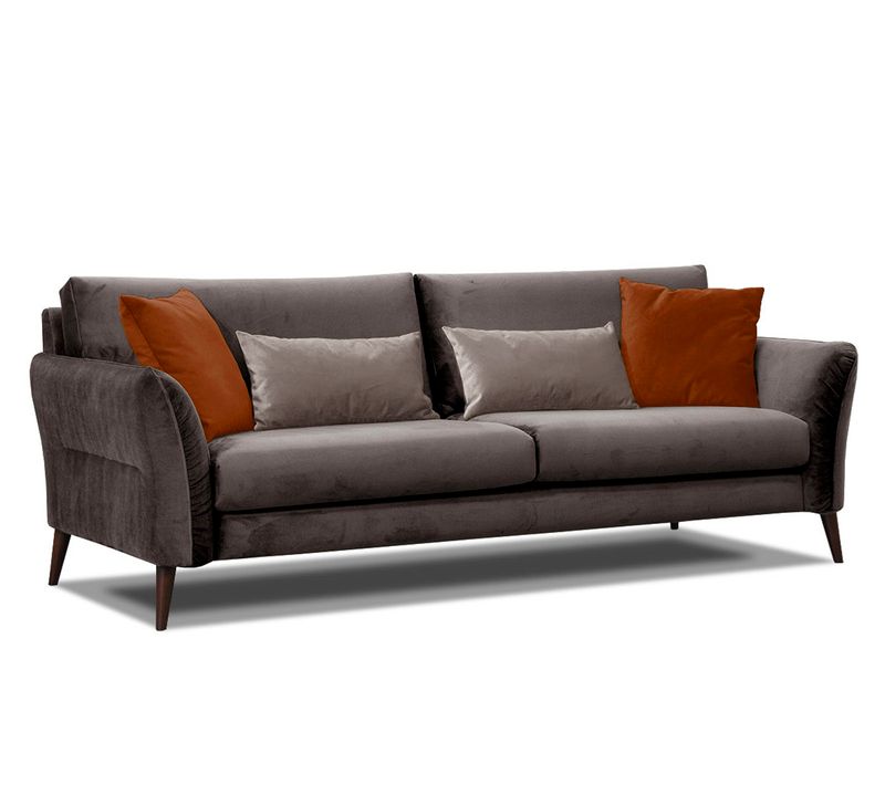 Canapé 2,5-sitzer Tissu Gris-brun - Figari