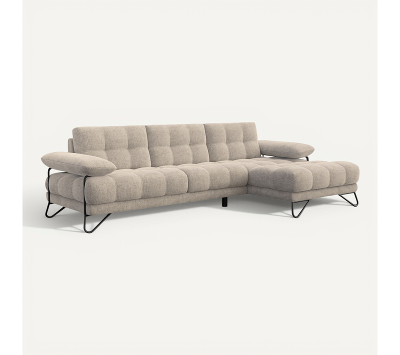 Bubbara Canapé D’angle 4 Places Droit, Beige
