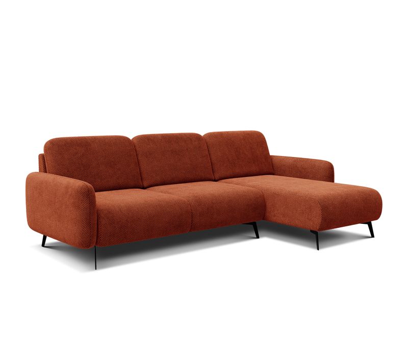 Canapé D’angle 4 Places Droit Febe, Orange Foncé