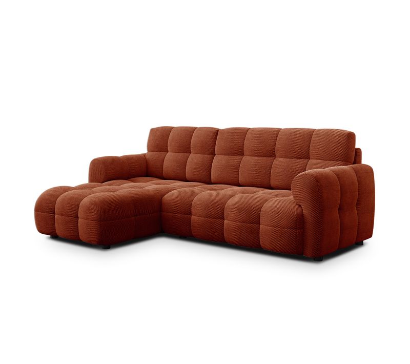 Canapé D'angle Gauche 3 Places Mellow, Tissu Orange