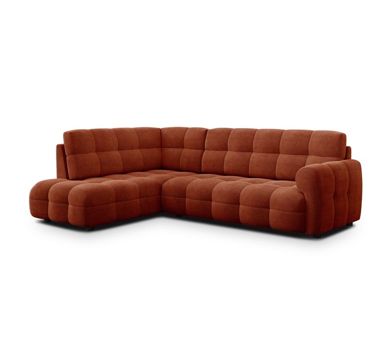 Canapé D'angle Gauche 5 Places Mellow, Tissu Orange