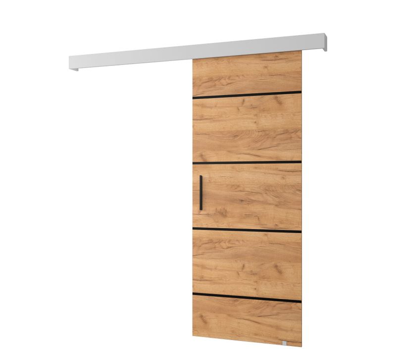 Portes Coulissantes Salwador Iv 80x204 Cm (chêne Craft / Blanc / Noir)
