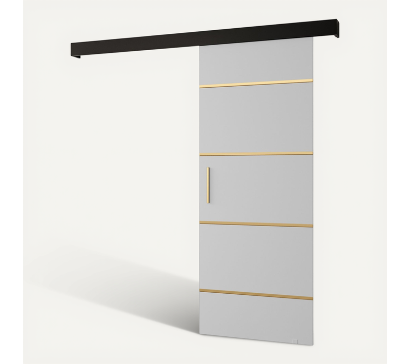 Portes Coulissantes Salwador Iv 80x204 Cm (blanc / Noir / Or)
