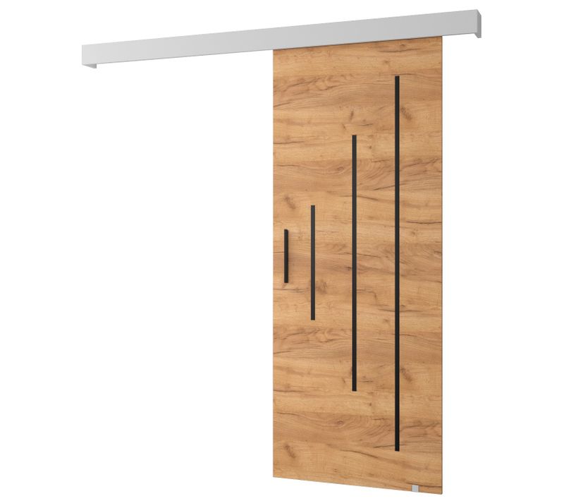 Portes Coulissantes Salwador Y 90x204 Cm (chêne Craft / Blanc / Noir)