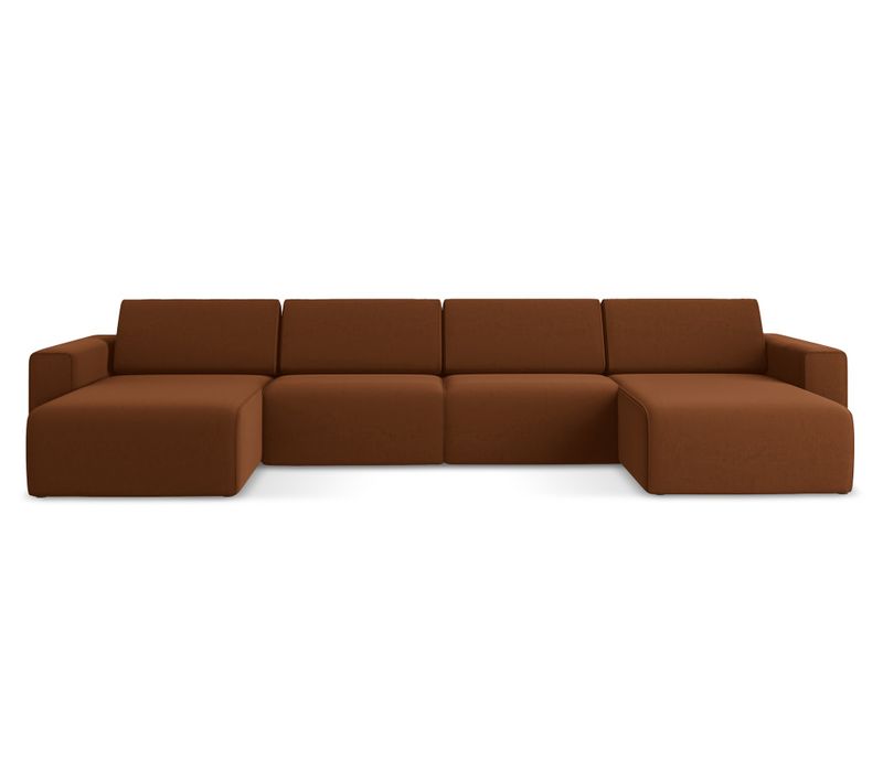 Canapé Modulable Panoramique Kalea En Samt Terre Cuite