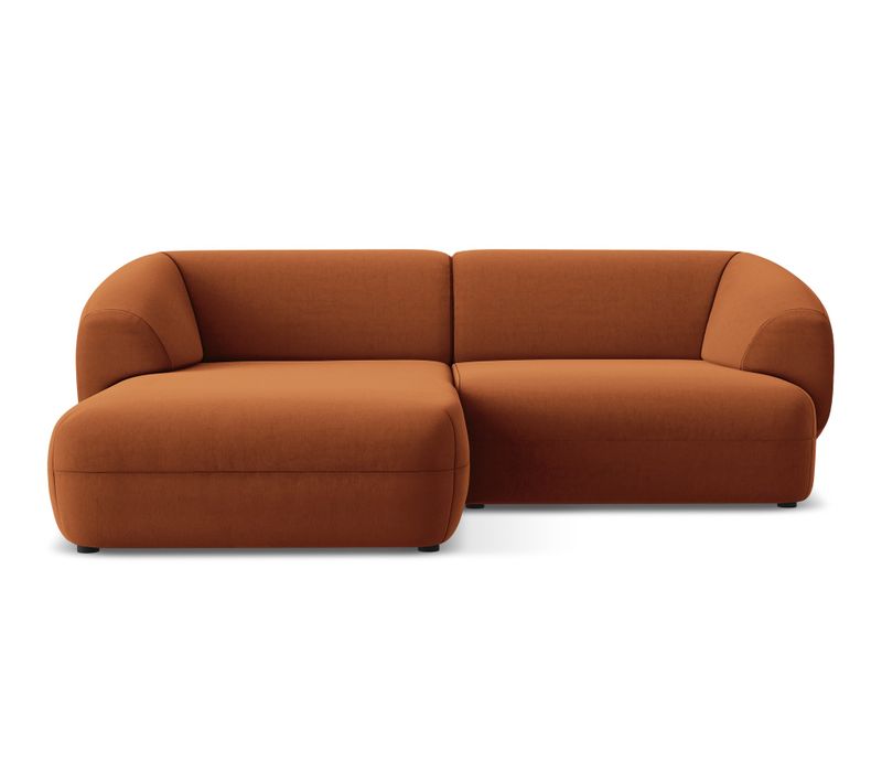 Canapé D'angle 2,5 Places Modulaire Gauche Moana En Velours Terre Cuite