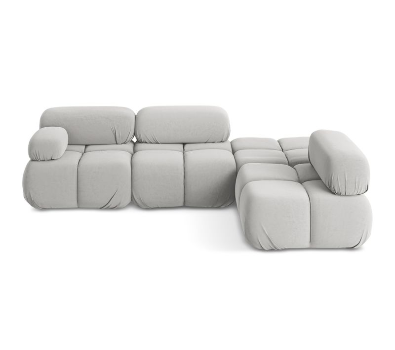 Canapé D'angle Modulaire Droit Lokua En Samt Argent