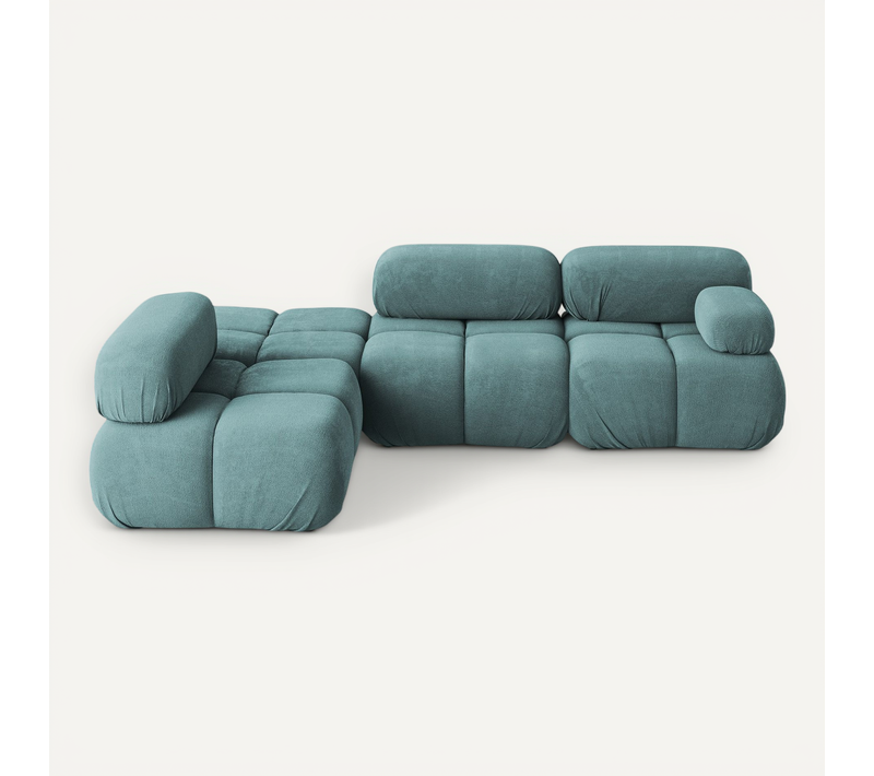 Canapé D'angle Modulaire Gauche Lokua En Chenille Jeans