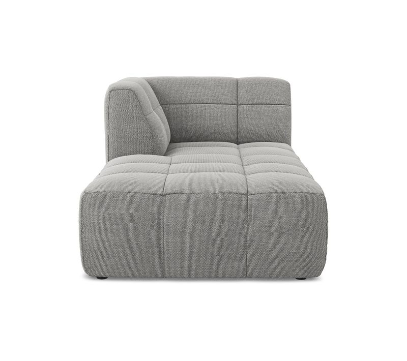 Méridienne Gauche Aloha En Tissu Bouclette Gris Clair