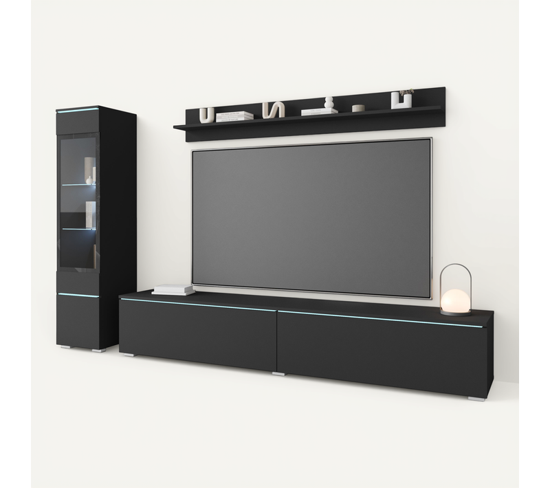 Meuble Mural Veve 1 Couleur Noir Graphite Mat