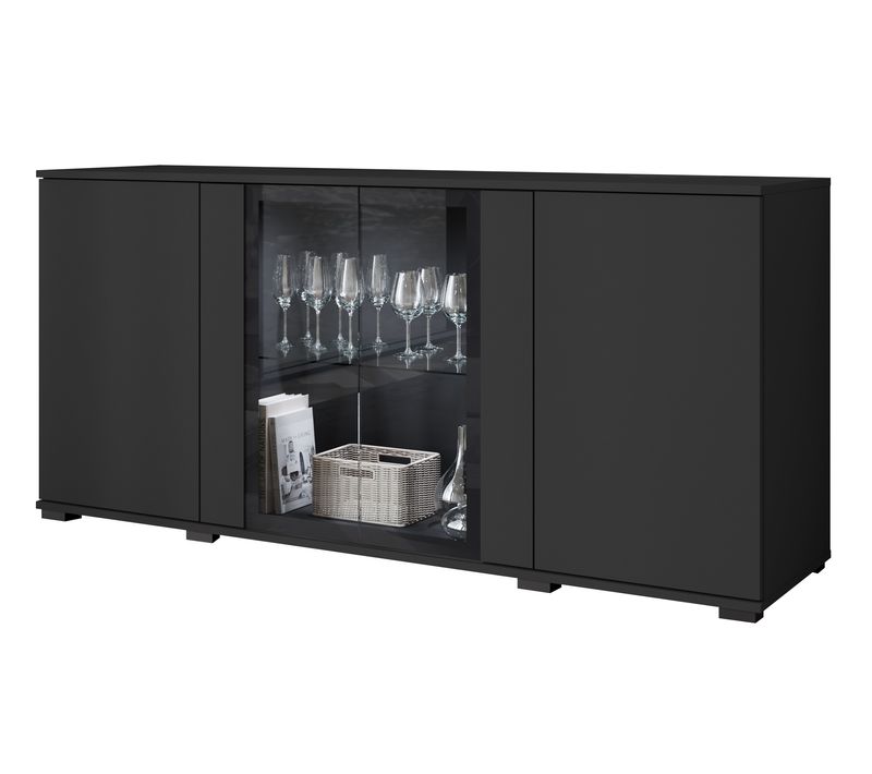 Vitrine, Vaisselier Faro 150 Cm Noir