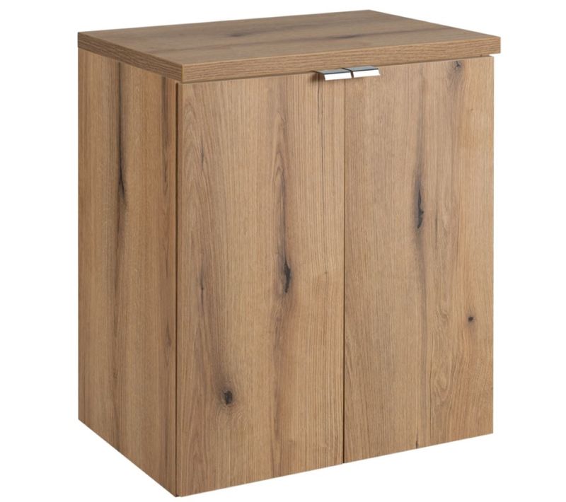 Meuble Suspendu Sous Vasque 2 Portes Avec Le Plan Nova Oak 50 Cm