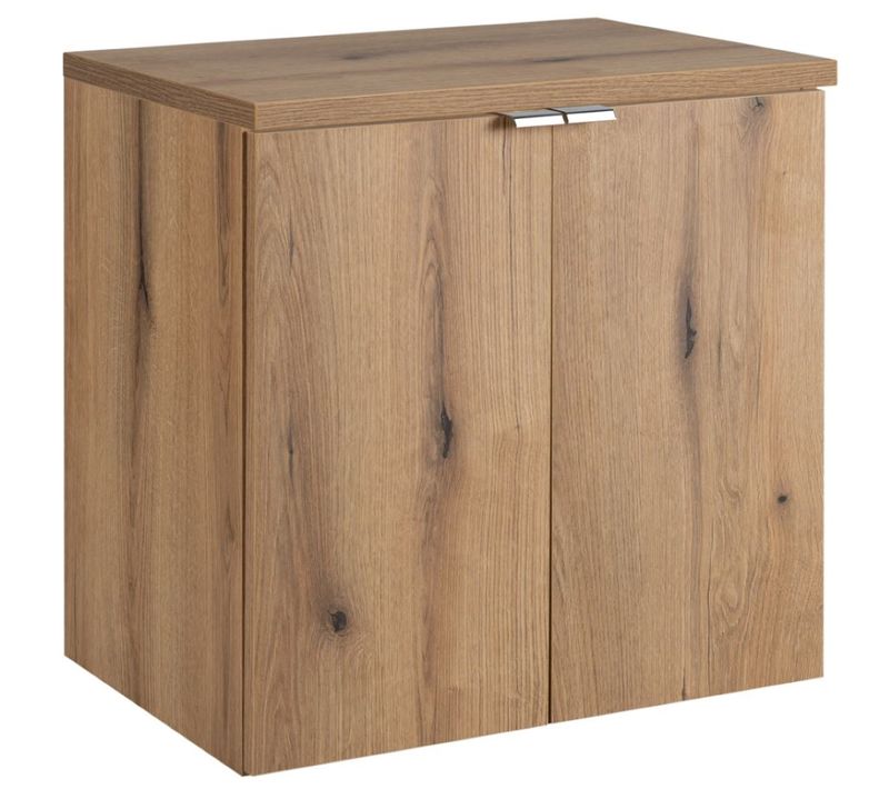 Meuble Suspendu Sous Vasque 2 Portes Avec Le Plan Nova Oak 60 Cm
