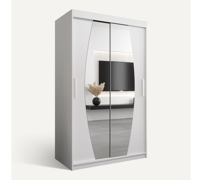 Armoire Elypse à Portes Coulissantes 200/150/62 2 Portes (blanc/blanc)