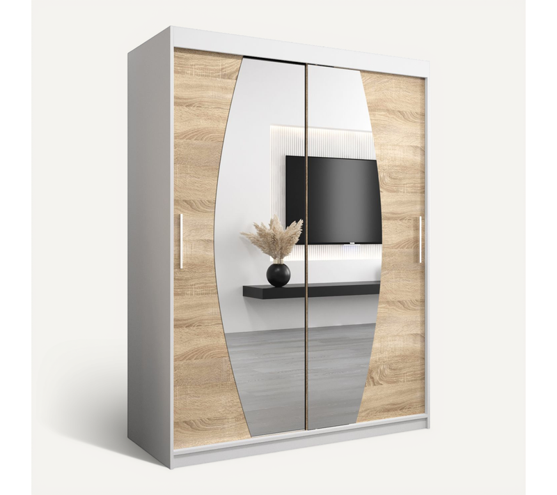 Armoire Elypse à Portes Coulissantes 200/150/62 2 Portes (blanc/sonoma)